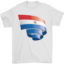 Curled Paraguay Flag Paraguayan Day Football Mens T-Shirt 100% Cotton White