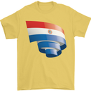 Curled Paraguay Flag Paraguayan Day Football Mens T-Shirt 100% Cotton Yellow