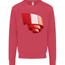 Curled Peru Flag Peruvian Day Football Kids Sweatshirt Jumper Heliconia