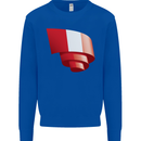 Curled Peru Flag Peruvian Day Football Kids Sweatshirt Jumper Royal Blue