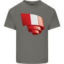 Curled Peru Flag Peruvian Day Football Kids T-Shirt Childrens Charcoal