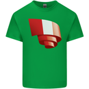 Curled Peru Flag Peruvian Day Football Kids T-Shirt Childrens Irish Green