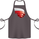 Curled Poland Flag Polish Day Football Cotton Apron 100% Organic Dark Grey