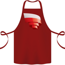 Curled Poland Flag Polish Day Football Cotton Apron 100% Organic Maroon