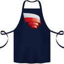 Curled Poland Flag Polish Day Football Cotton Apron 100% Organic Navy Blue