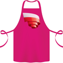 Curled Poland Flag Polish Day Football Cotton Apron 100% Organic Pink