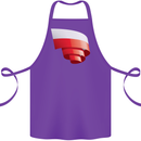 Curled Poland Flag Polish Day Football Cotton Apron 100% Organic Purple
