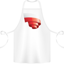 Curled Poland Flag Polish Day Football Cotton Apron 100% Organic White