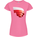 Curled Poland Flag Polish Day Football Womens Petite Cut T-Shirt Azalea