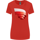 Curled Poland Flag Polish Day Football Womens Wider Cut T-Shirt Red