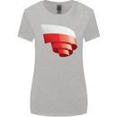 Curled Poland Flag Polish Day Football Womens Wider Cut T-Shirt Sports Grey