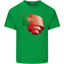 Curled Portugal Flag Portugese Day Football Kids T-Shirt Childrens Irish Green