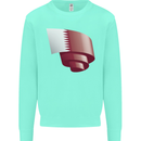 Curled Qatar Flag Qatari Day Football Kids Sweatshirt Jumper Peppermint