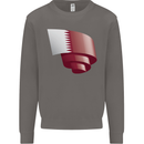 Curled Qatar Flag Qatari Day Football Mens Sweatshirt Jumper Charcoal