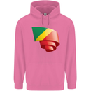 Curled Republic of the Congo Flag Day Football Childrens Kids Hoodie Azalea