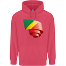 Curled Republic of the Congo Flag Day Football Childrens Kids Hoodie Heliconia