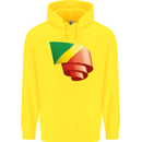 Curled Republic of the Congo Flag Day Football Childrens Kids Hoodie Yellow