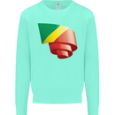 Curled Republic of the Congo Flag Day Football Kids Sweatshirt Jumper Peppermint
