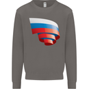 Curled Russia Flag Russian Day Football Mens Sweatshirt Jumper Charcoal