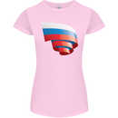 Curled Russia Flag Russian Day Football Womens Petite Cut T-Shirt Light Pink