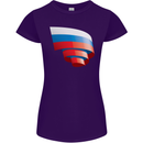 Curled Russia Flag Russian Day Football Womens Petite Cut T-Shirt Purple