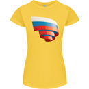 Curled Russia Flag Russian Day Football Womens Petite Cut T-Shirt Yellow