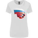 Curled Russia Flag Russian Day Football Womens Wider Cut T-Shirt White