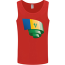 Curled Saint Vincent and Grenadines Flag Football Mens Vest Tank Top Red