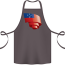 Curled Samoa Flag Samoan Day Football Cotton Apron 100% Organic Dark Grey