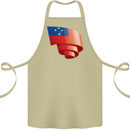 Curled Samoa Flag Samoan Day Football Cotton Apron 100% Organic Khaki