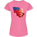 Curled Samoa Flag Samoan Day Football Womens Petite Cut T-Shirt Azalea