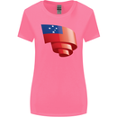 Curled Samoa Flag Samoan Day Football Womens Wider Cut T-Shirt Azalea