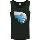 Curled San Marino Flag Sammarinese Day Football Mens Vest Tank Top Black