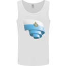 Curled San Marino Flag Sammarinese Day Football Mens Vest Tank Top White