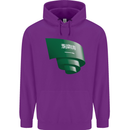 Curled Saudi Arabia Flag Arabian Day Football Childrens Kids Hoodie Purple