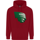 Curled Saudi Arabia Flag Arabian Day Football Childrens Kids Hoodie Red