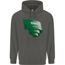 Curled Saudi Arabia Flag Arabian Day Football Childrens Kids Hoodie Storm Grey