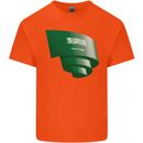 Curled Saudi Arabia Flag Arabian Day Football Kids T-Shirt Childrens Orange