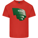 Curled Saudi Arabia Flag Arabian Day Football Kids T-Shirt Childrens Red