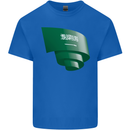 Curled Saudi Arabia Flag Arabian Day Football Kids T-Shirt Childrens Royal Blue