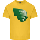 Curled Saudi Arabia Flag Arabian Day Football Kids T-Shirt Childrens Yellow