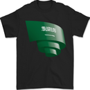 Curled Saudi Arabia Flag Arabian Day Football Mens T-Shirt 100% Cotton Black