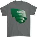 Curled Saudi Arabia Flag Arabian Day Football Mens T-Shirt 100% Cotton Charcoal