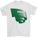 Curled Saudi Arabia Flag Arabian Day Football Mens T-Shirt 100% Cotton White