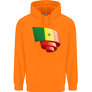 Curled Senegal Flag Senegalese Day Football Childrens Kids Hoodie Orange