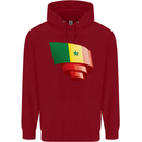 Curled Senegal Flag Senegalese Day Football Childrens Kids Hoodie Red