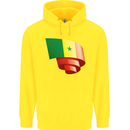 Curled Senegal Flag Senegalese Day Football Childrens Kids Hoodie Yellow