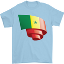 Curled Senegal Flag Senegalese Day Football Mens T-Shirt 100% Cotton Light Blue