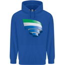 Curled Sierra Leone Flag Leonian Day Football Childrens Kids Hoodie Royal Blue