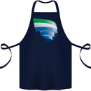 Curled Sierra Leone Flag Leonian Day Football Cotton Apron 100% Organic Navy Blue